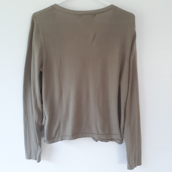 AE Sport Taupe Ruffled Cardigan 1X - Picture 4 of 6